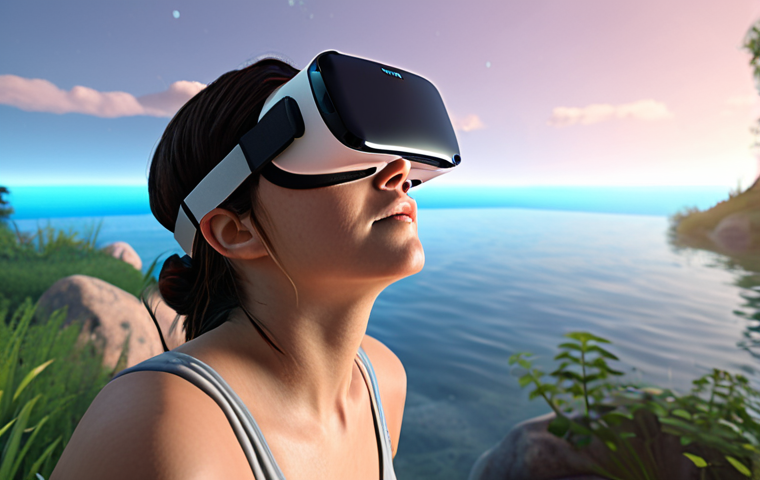 **Image Prompt 1: Virtual Reality Therapy Experience**  
   "An immersive virtual reality scene depicting a user engaged in a calming therapy session. The environment is serene, with soft colors and soothing elements like nature, water, and gentle lighting, illustrating how VR helps users escape their real-life problems and explore emotions safely."